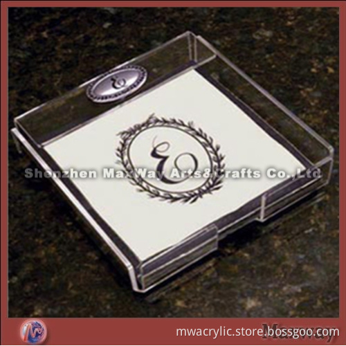 Transparent Square Finely Processed Acrylic/Perspex Napkin Case/Box for Restaurants and Hotels